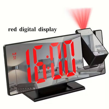 180° Adjustable LED Projection Alarm Clock White