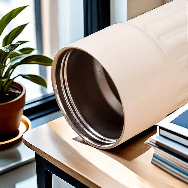 410ml stainless steel travel mug with blue lid