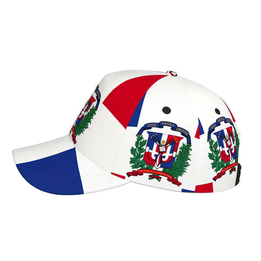 1 piece Dominican flag style adjustable baseball cap, breathable and lightweight, suitable for sports and outdoor