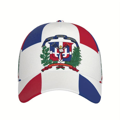 1 piece Dominican flag style adjustable baseball cap, breathable and lightweight, suitable for sports and outdoor