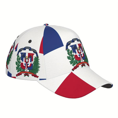 1 piece Dominican flag style adjustable baseball cap, breathable and lightweight, suitable for sports and outdoor