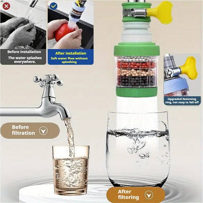 6-in-1 water dispenser faucet with filtration system, kitchen sink faucet