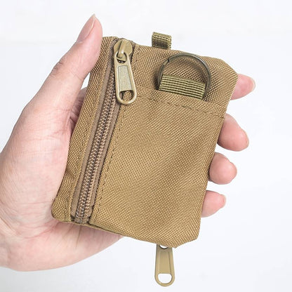 Mini coin purse/key pouch, casual style, nylon zippered sports storage bag, small size, made of polyester.