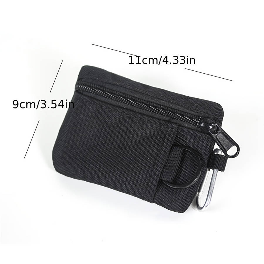 Mini coin purse/key pouch, casual style, nylon zippered sports storage bag, small size, made of polyester.