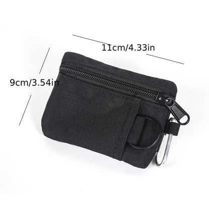 Mini coin purse/key pouch, casual style, nylon zippered sports storage bag, small size, made of polyester.
