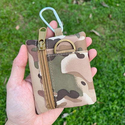 Mini coin purse/key pouch, casual style, nylon zippered sports storage bag, small size, made of polyester.