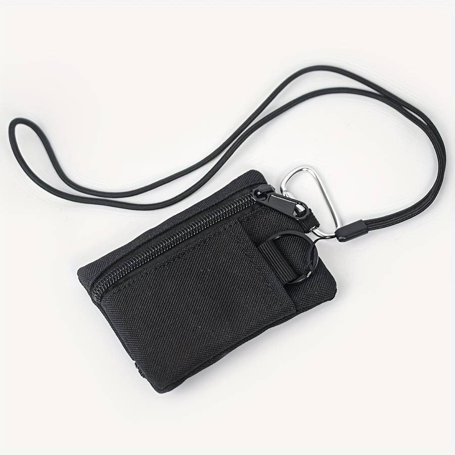Mini coin purse/key pouch, casual style, nylon zippered sports storage bag, small size, made of polyester.