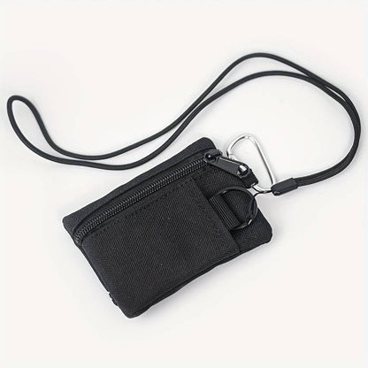 Mini coin purse/key pouch, casual style, nylon zippered sports storage bag, small size, made of polyester.