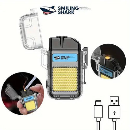 1 TIP066 Mini USB Rechargeable Work Light Arc Lighter Super Bright COB Floodlight Windproof Flame Light
