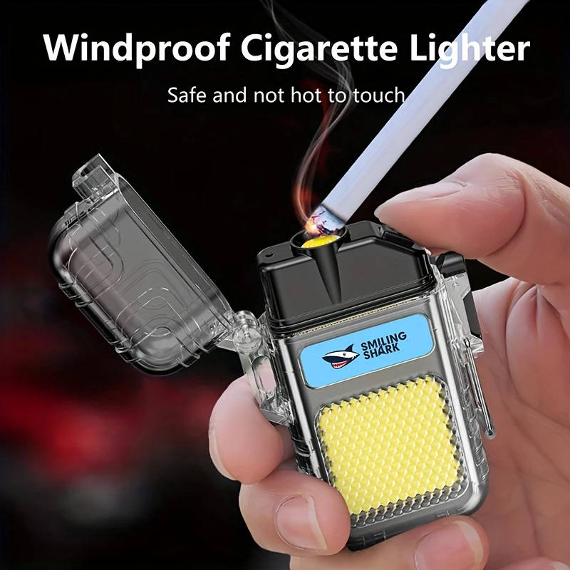 1 TIP066 Mini USB Rechargeable Work Light Arc Lighter Super Bright COB Floodlight Windproof Flame Light