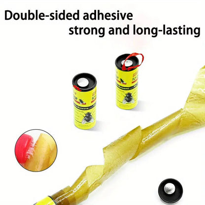 Three-piece set of non-toxic flypaper, powerful insect trap, with hanging loop.