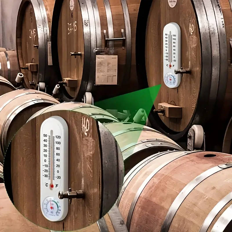 Wall-mounted indoor and outdoor thermometer