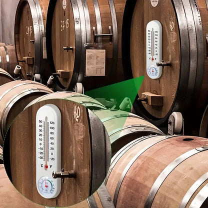 Wall-mounted indoor and outdoor thermometer