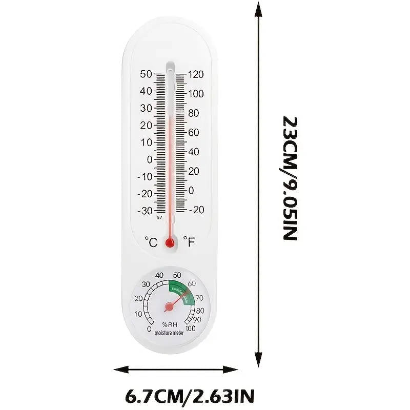 Wall-mounted indoor and outdoor thermometer