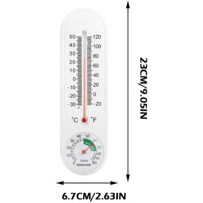 Wall-mounted indoor and outdoor thermometer