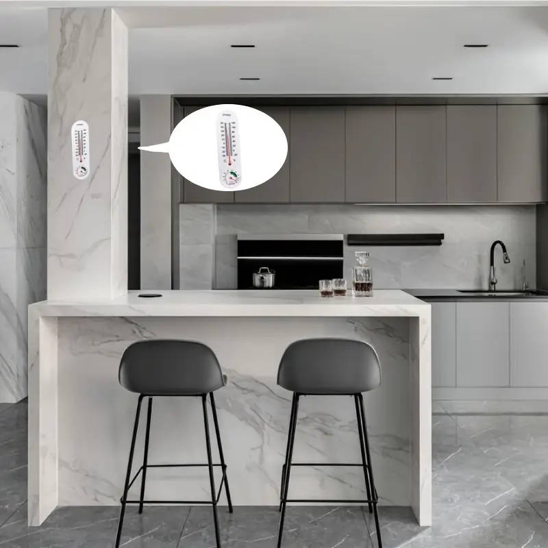 Wall-mounted indoor and outdoor thermometer