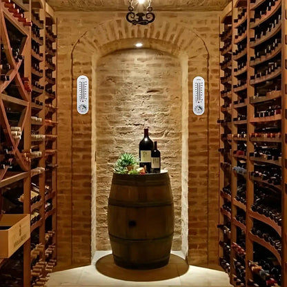 Wall-mounted indoor and outdoor thermometer