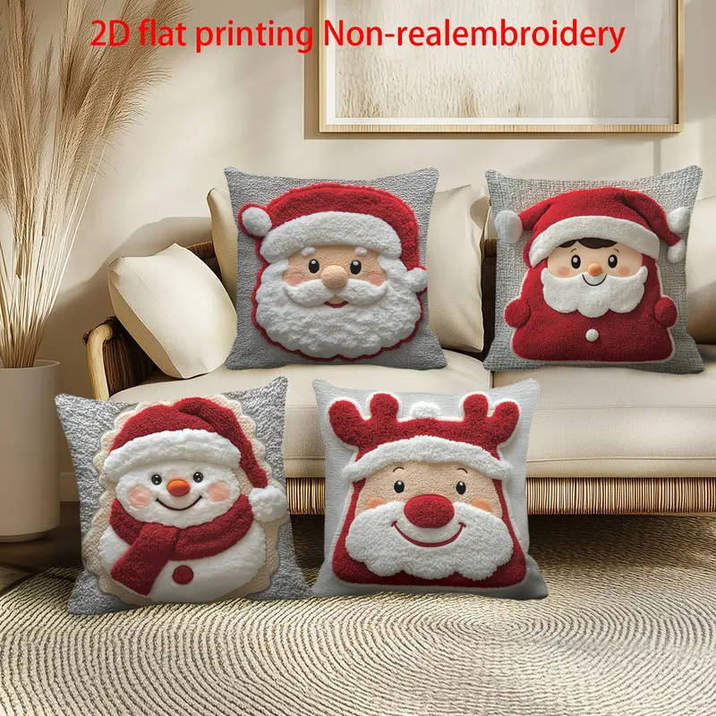 Four-piece Christmas heated pillow set