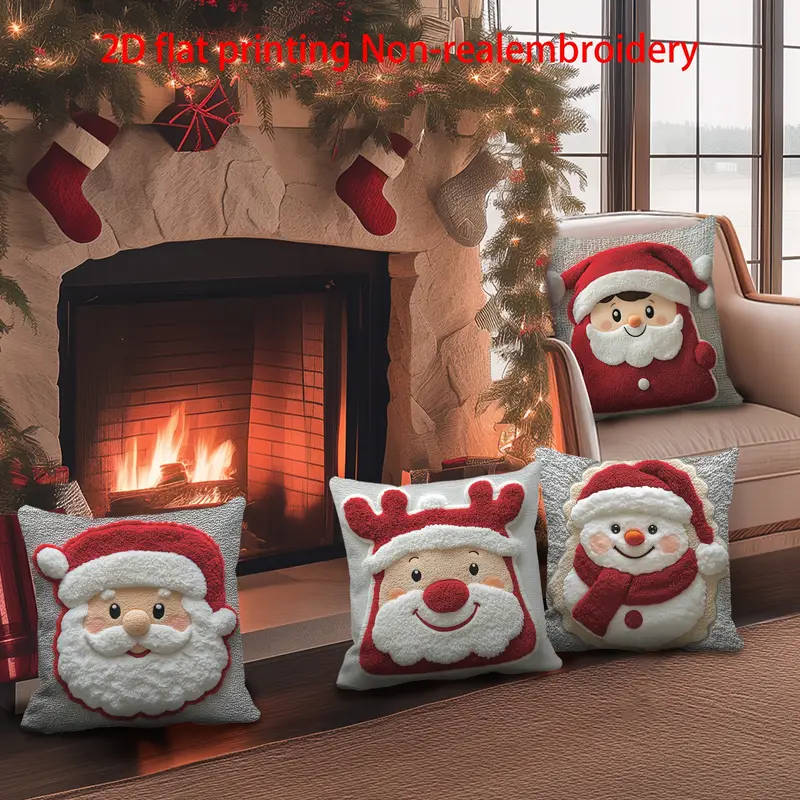 Four-piece Christmas heated pillow set