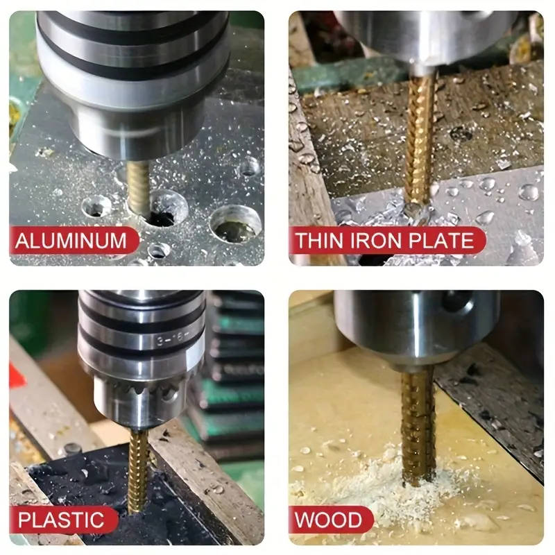 6-Piece Titanium-Coated Chromium Vanadium Steel Drill Bit Set