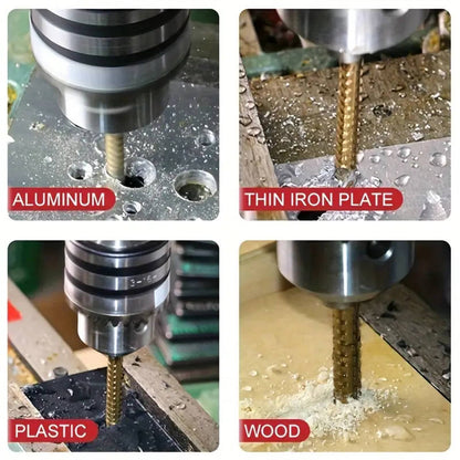 6-Piece Titanium-Coated Chromium Vanadium Steel Drill Bit Set