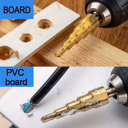 6-Piece Titanium-Coated Chromium Vanadium Steel Drill Bit Set