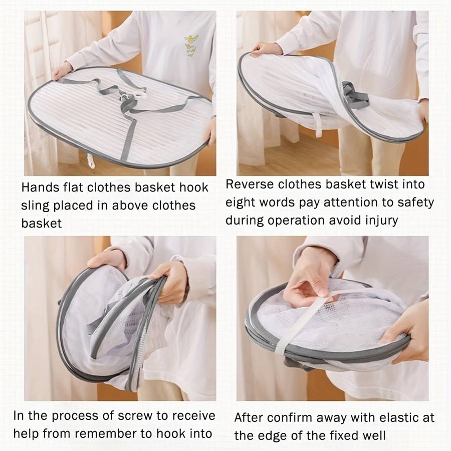 Multifunctional three-layer foldable clothes drying net