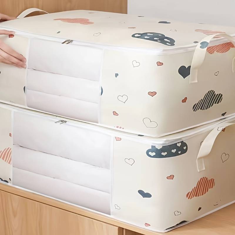 Large capacity foldable storage bag with handle