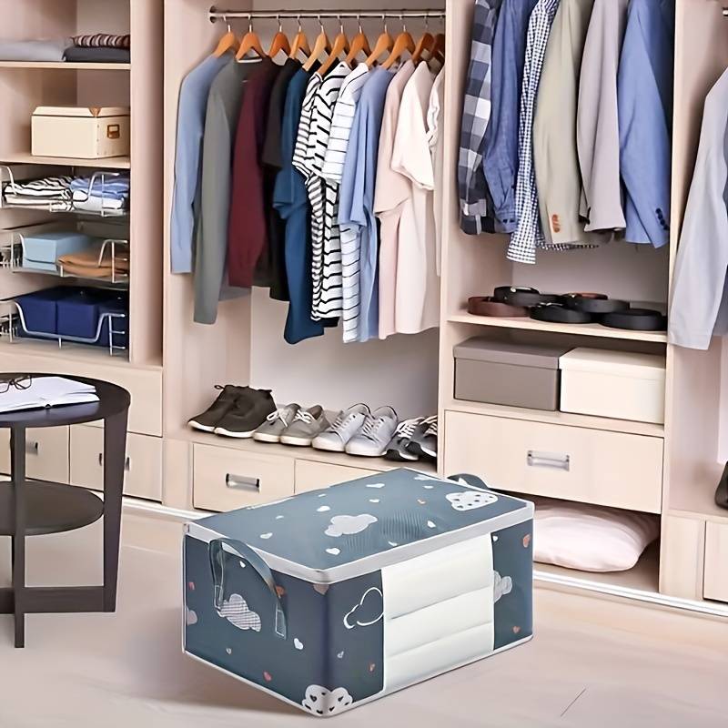 Large capacity foldable storage bag with handle