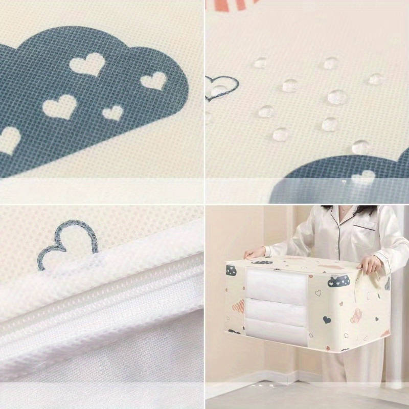 Large capacity foldable storage bag with handle