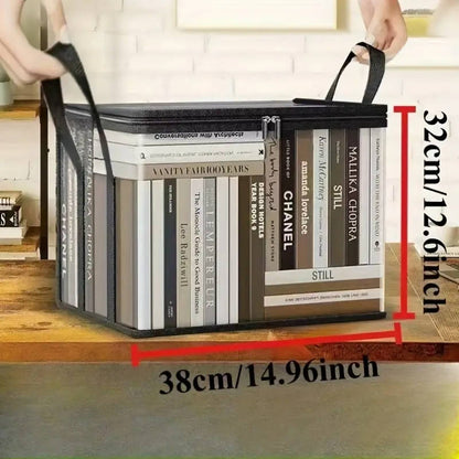A transparent storage bag with a 180° flip-top.