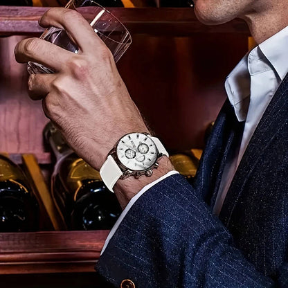 One unisex casual quartz watch with a PU leather strap, electronic movement, alloy case, analog display, elegant gift, color shipped randomly.