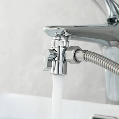 1 Universal Faucet Sink Valve Diverter Hand Shower Adapter Bathroom Kitchen Sink Faucet Replacement Part, European and American Standard Connectors