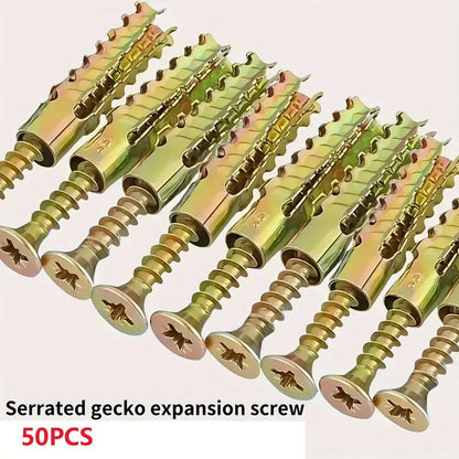 50 x 25 sets of iron serrated expansion bolts, light metal expansion tube screws, M6