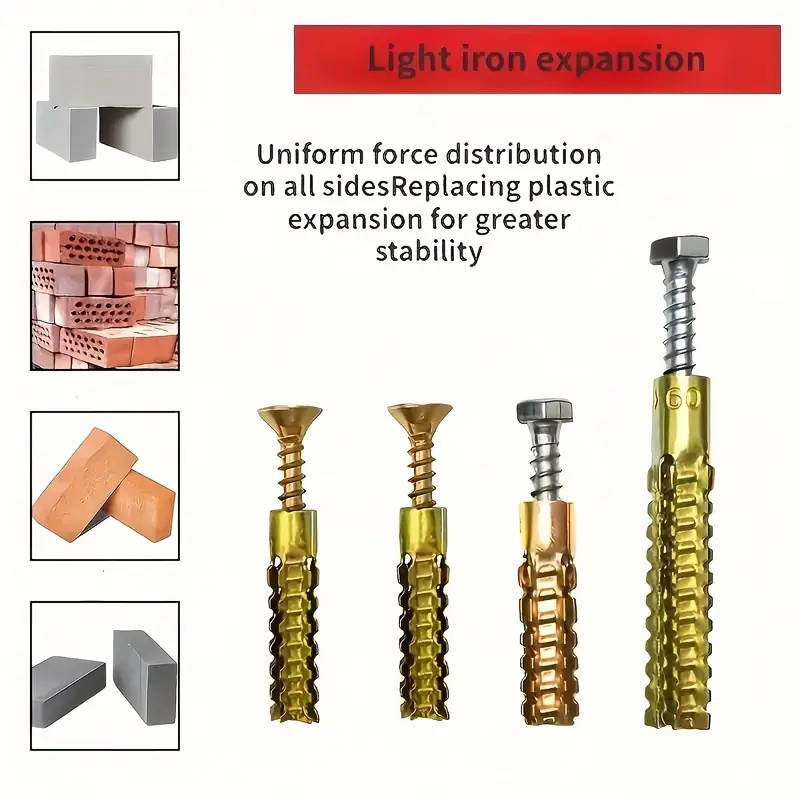50 x 25 sets of iron serrated expansion bolts, light metal expansion tube screws, M6