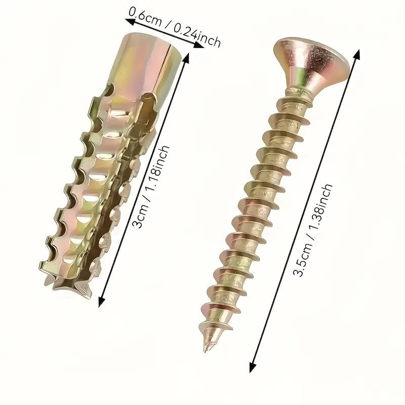 50 x 25 sets of iron serrated expansion bolts, light metal expansion tube screws, M6