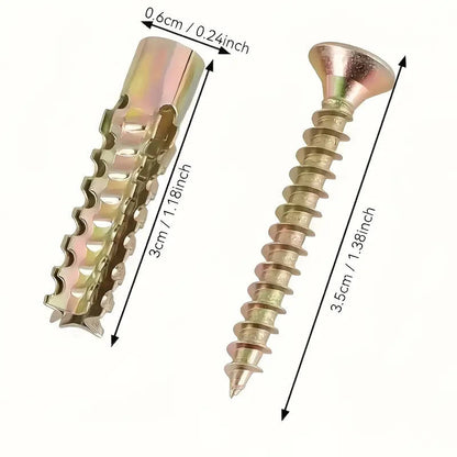 50 x 25 sets of iron serrated expansion bolts, light metal expansion tube screws, M6