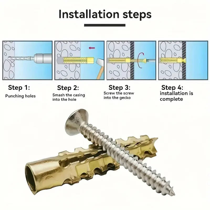 50 x 25 sets of iron serrated expansion bolts, light metal expansion tube screws, M6