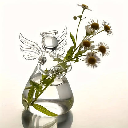 Elegant glass angel vase