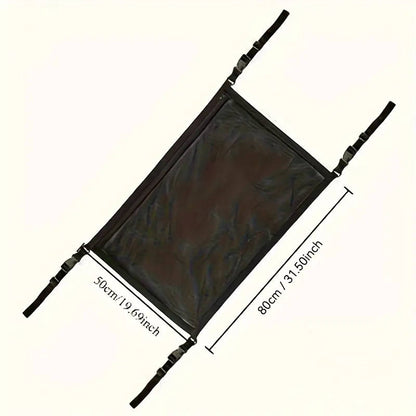 One large-capacity roof storage net with expandable mesh storage pockets.