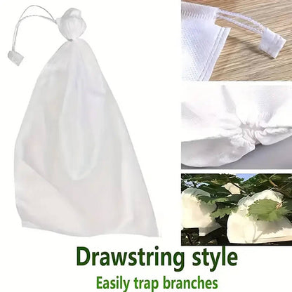 100 white drawstring plant bags