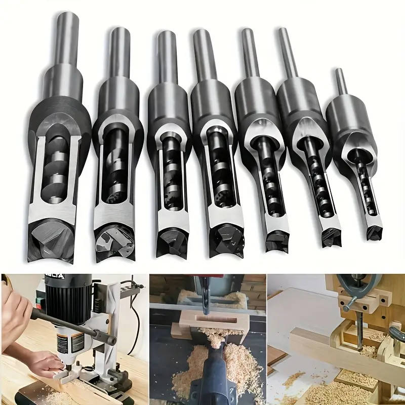 Steel square hole drill bit set