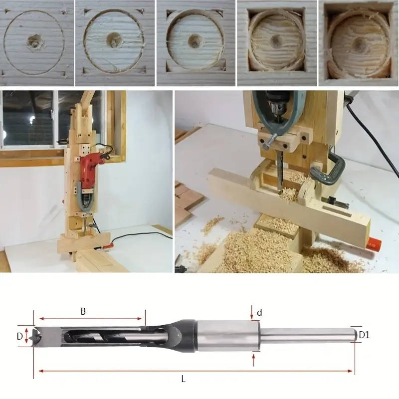 Steel square hole drill bit set