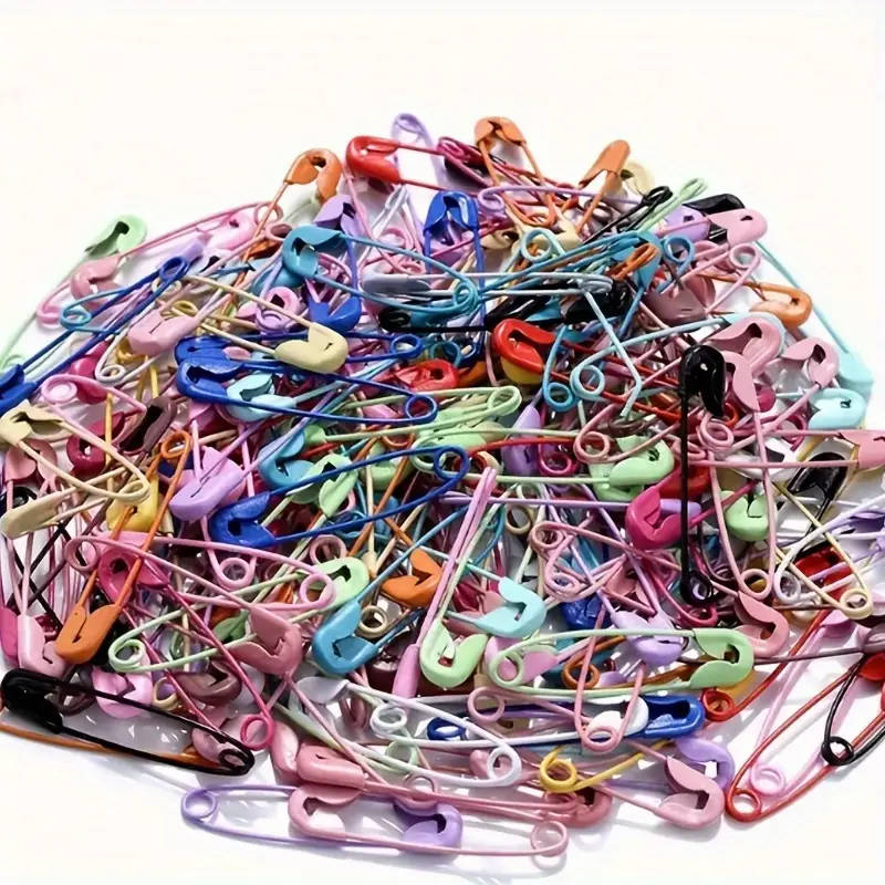 50 brightly colored candy-colored safety pins