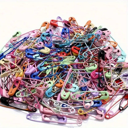 50 brightly colored candy-colored safety pins