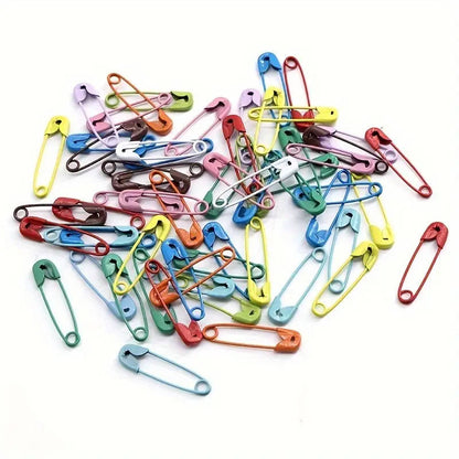 50 brightly colored candy-colored safety pins