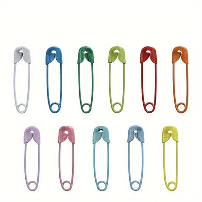 50 brightly colored candy-colored safety pins