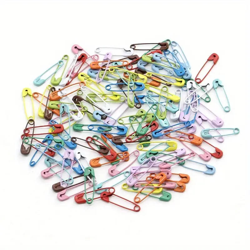 50 brightly colored candy-colored safety pins
