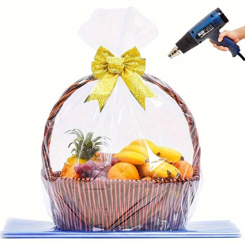 10 Extra Large Transparent PVC Heat Shrink Film Gift Baskets