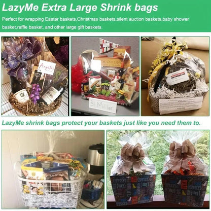 10 Extra Large Transparent PVC Heat Shrink Film Gift Baskets